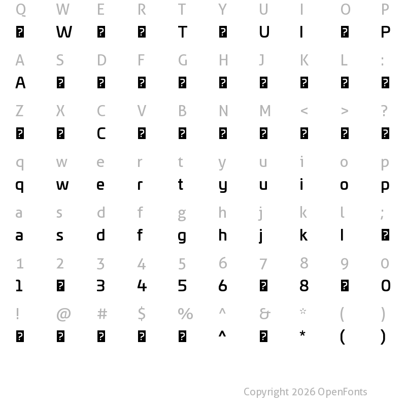 Character Map of UniviaPro-Medium ?