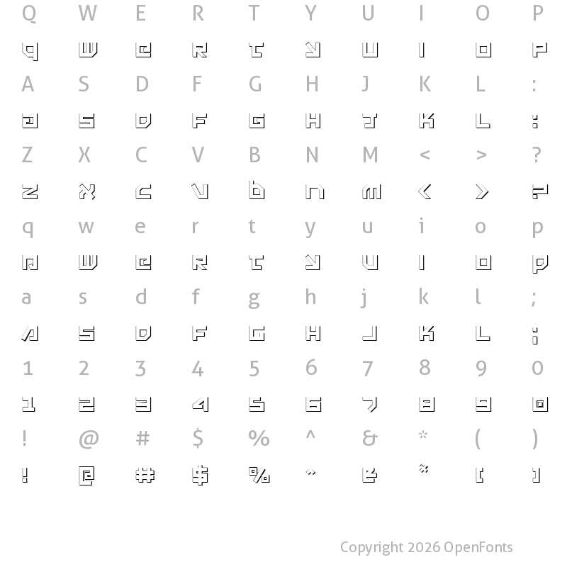 Character Map of Uno Estado 3D Regular
