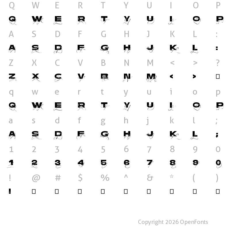 Character Map of Until I Die Display