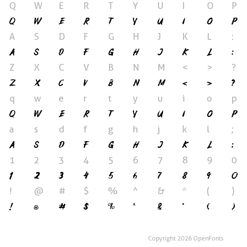Character Map of Untitled Regular