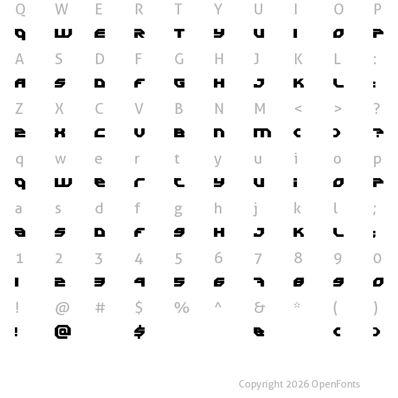 Character Map of Uranium Regular