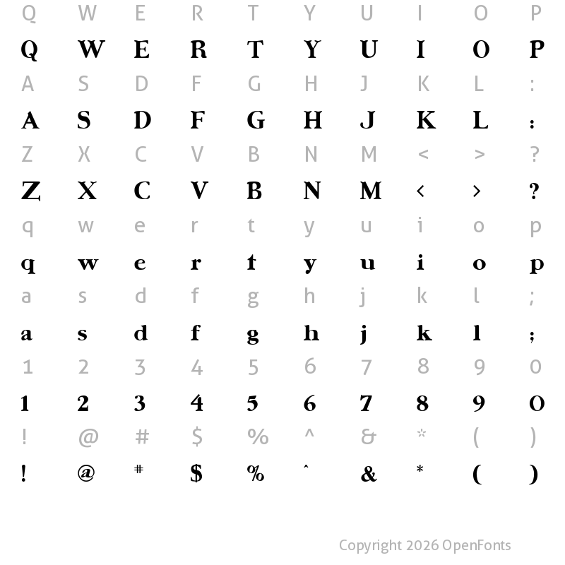 Character Map of UrsaSerif Bold