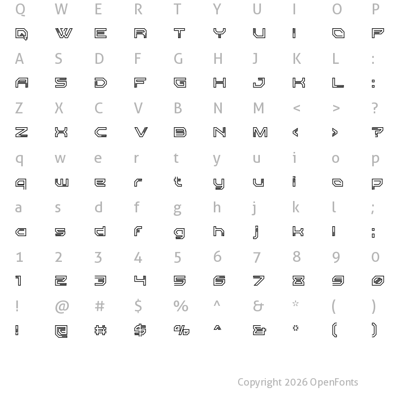 Character Map of Used Servers Bold