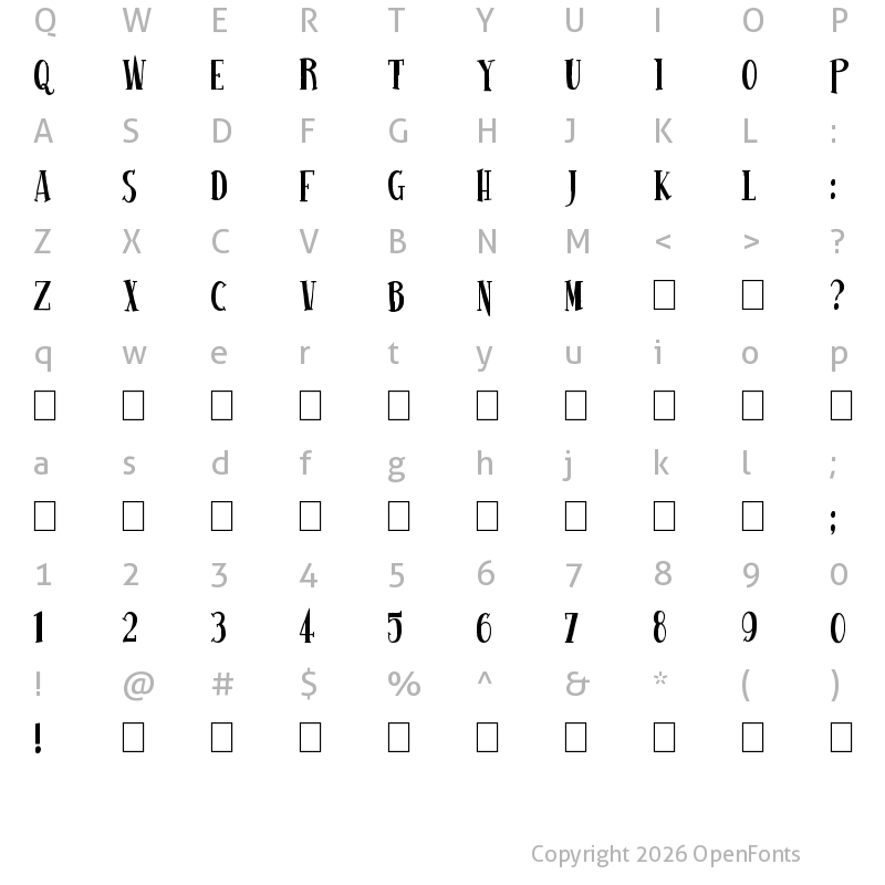 Character Map of Usual Day One Regular