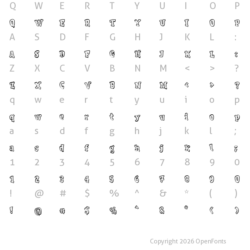 Character Map of V de vac?a Bold