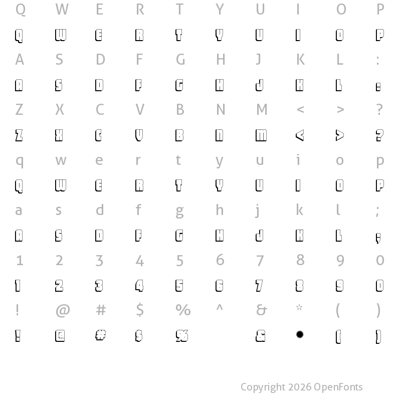 Character Map of Vacation Postcard NF Regular