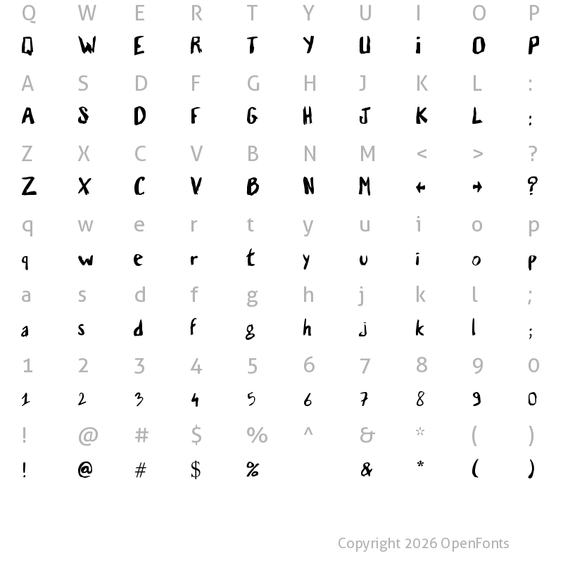 Character Map of Vaille3 thin