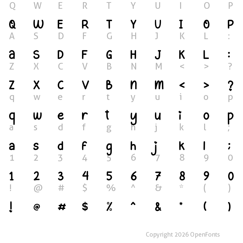 Character Map of Valentine Cupcake Regular