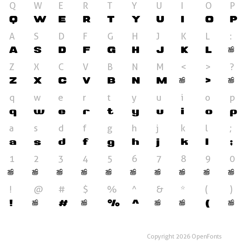 Character Map of Valonik Personal Use Extra Bold