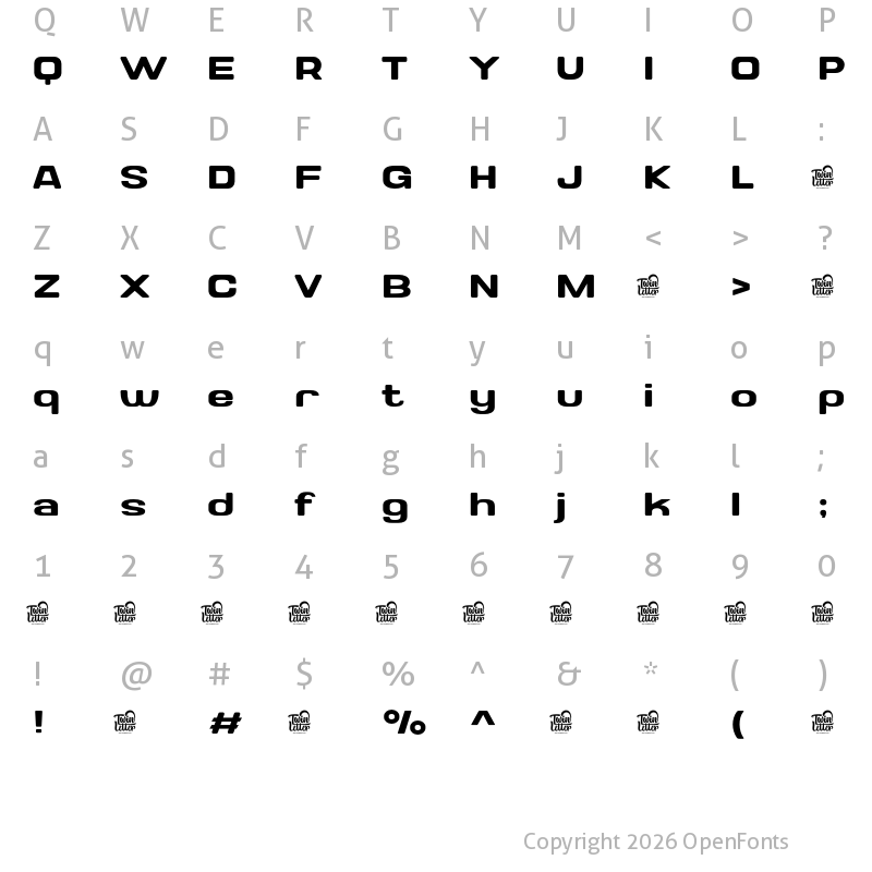 Character Map of Valonik Personal Use Medium