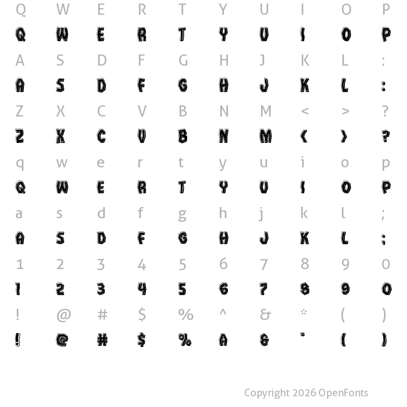 Character Map of Vampire Bride Bevel Regular