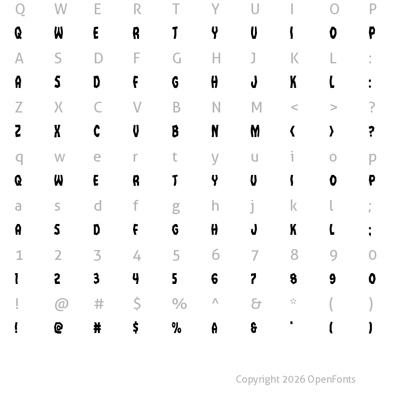 Character Map of Vampire Bride Condensed Condensed