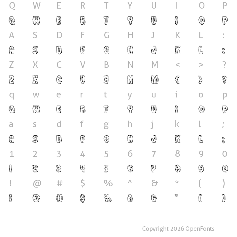 Character Map of Vampire Bride Engraved Regular