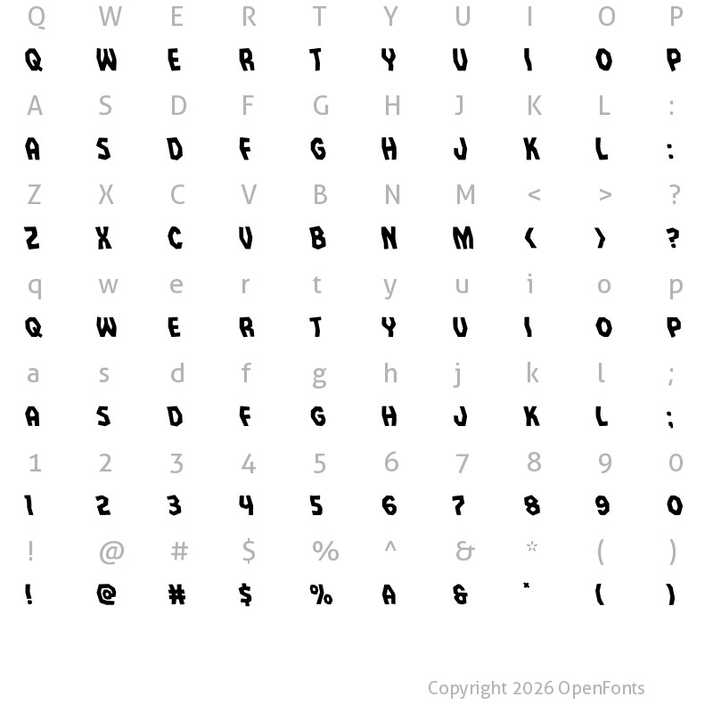 Character Map of Vampire Bride Leftalic Italic