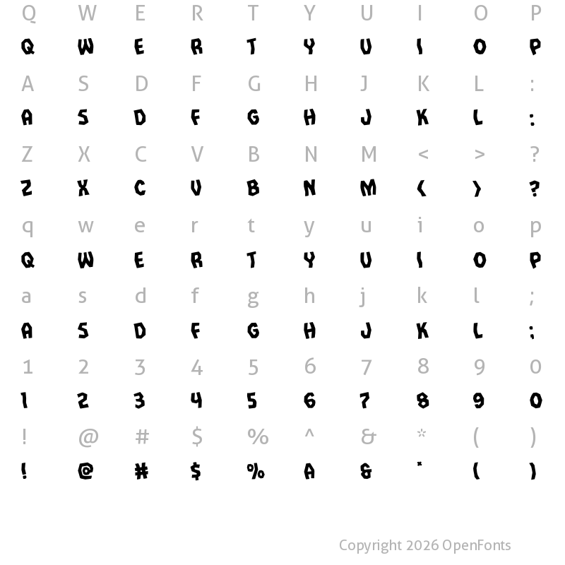 Character Map of Vampire Bride Staggered Rotate Regular