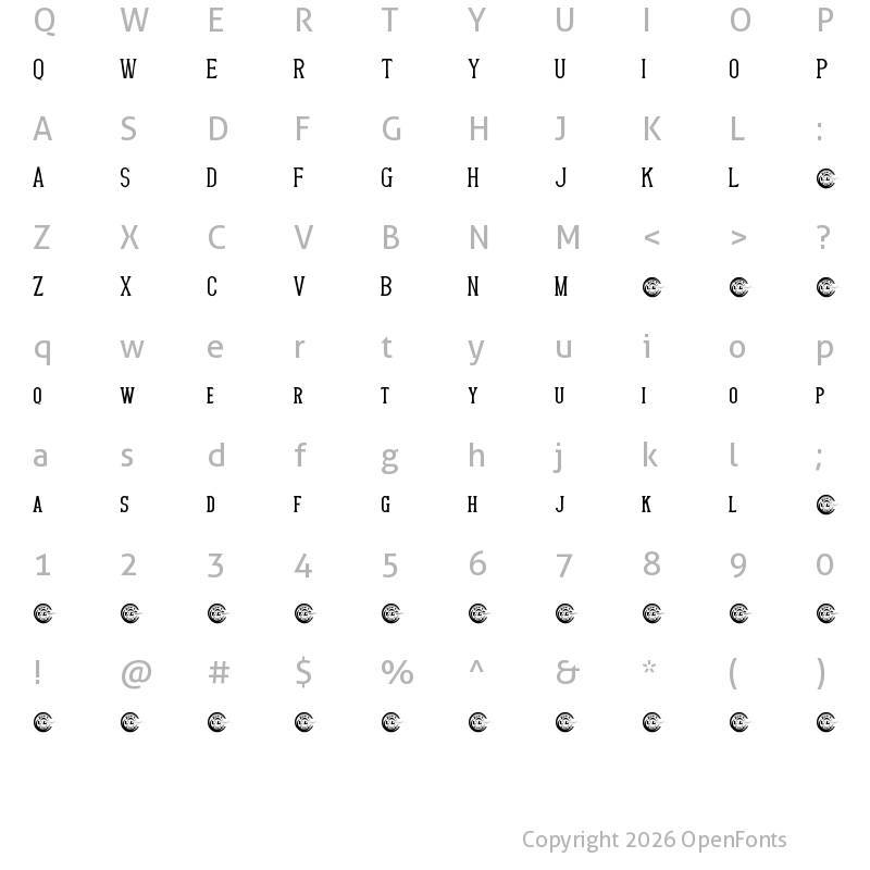Character Map of Vampire King Demo Regular