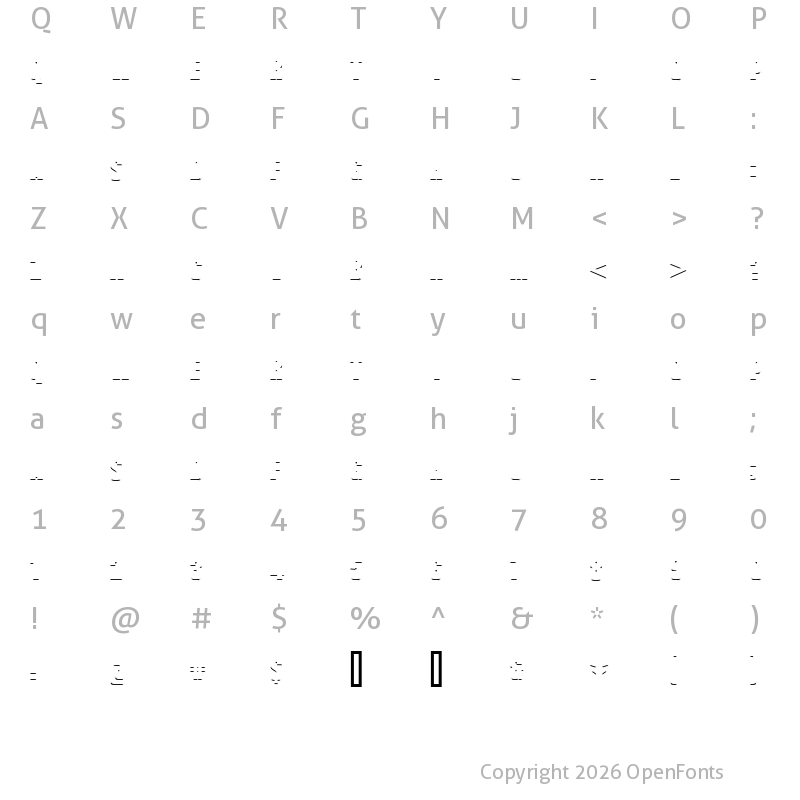Character Map of Vanchrome Down