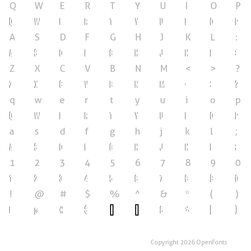 Character Map of Vanchrome Left