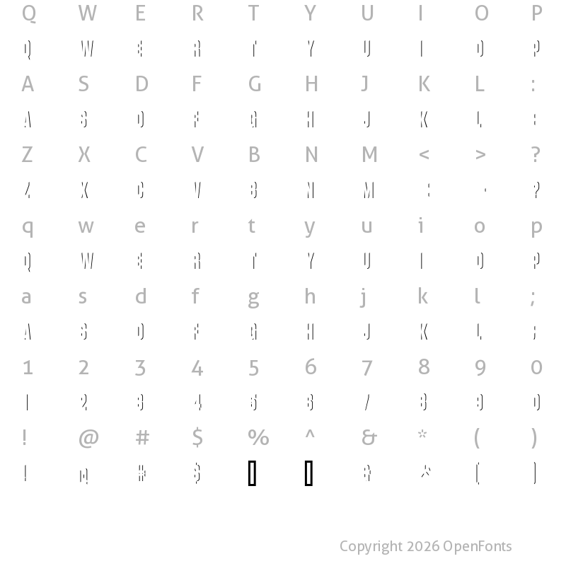 Character Map of Vanchrome Right
