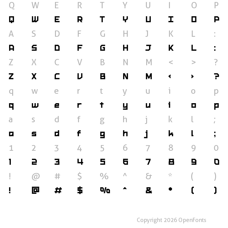 Character Map of Vanguard Valor Regular