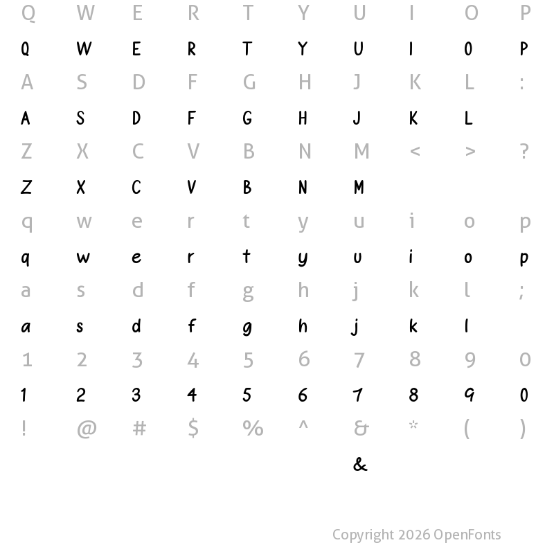 Character Map of Vanilla Twilight Regular