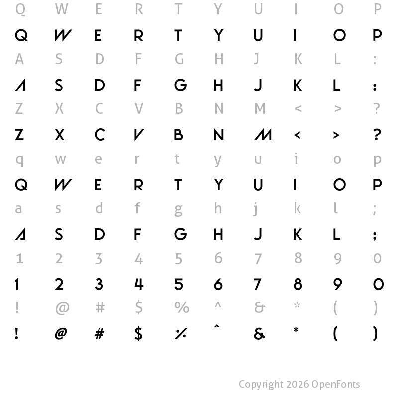 Character Map of Vanilla Wave Regular