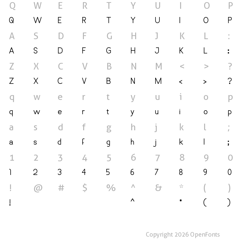 Character Map of Vanlose_SimpleType Regular