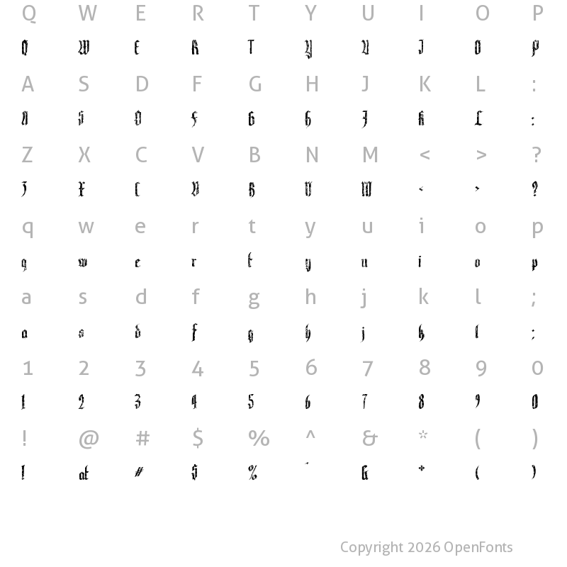 Character Map of Varaninde Regular