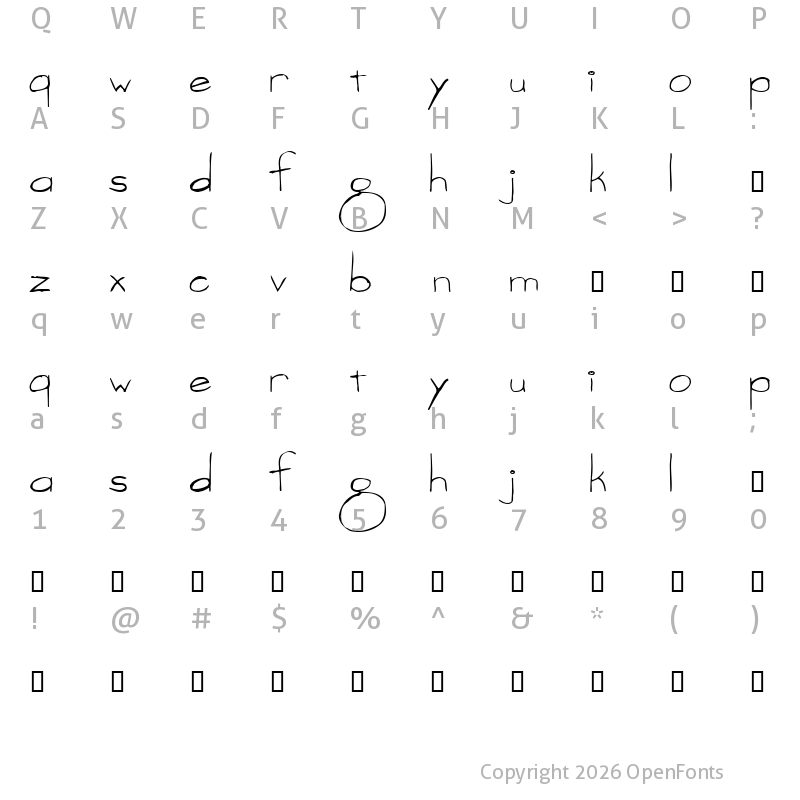 Character Map of vargas Regular
