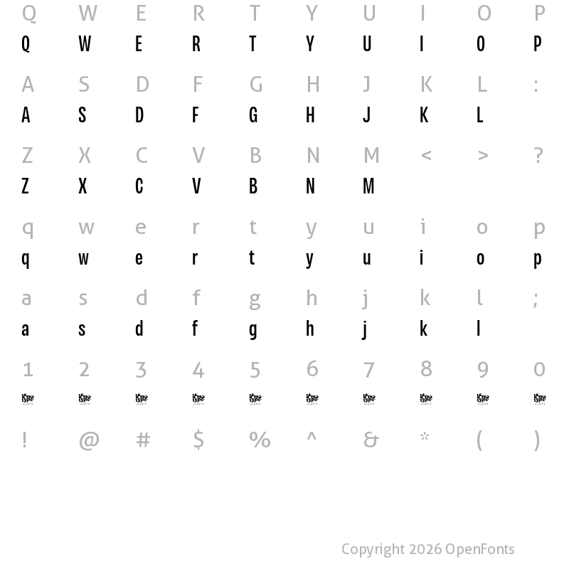 Character Map of Variera Demo Medium