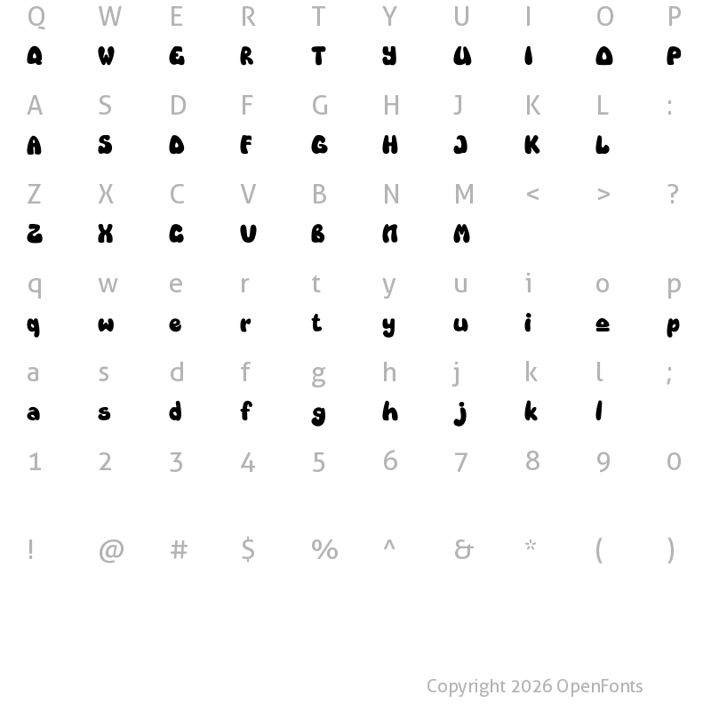 Character Map of Various DEMO Regular
