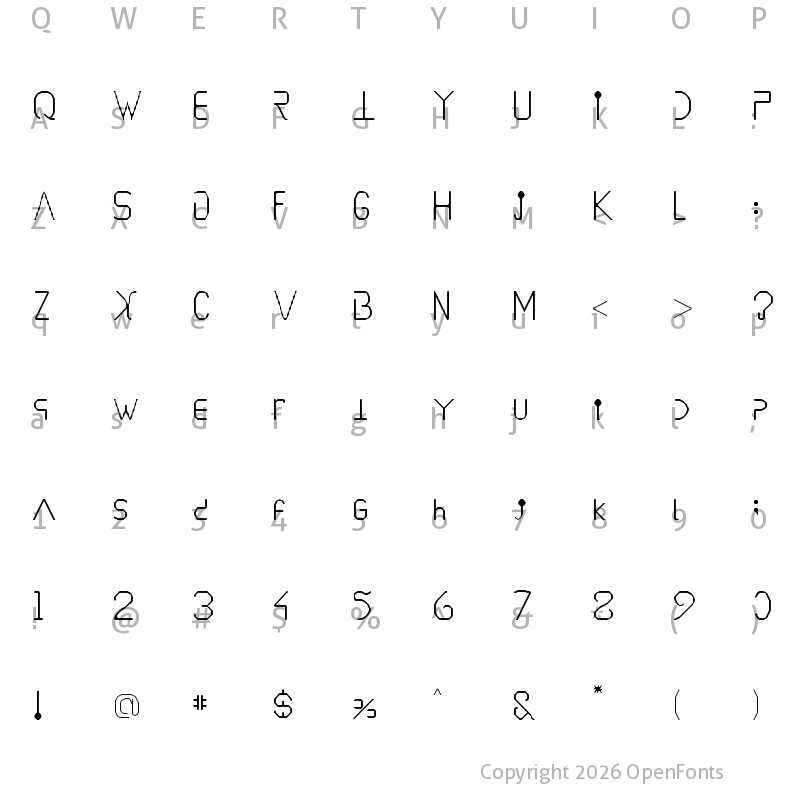 Character Map of VEGESIGNES Regular