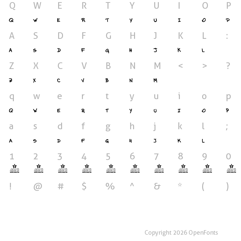Character Map of VEGgY PERSONAL USE Semi-expanded Medium