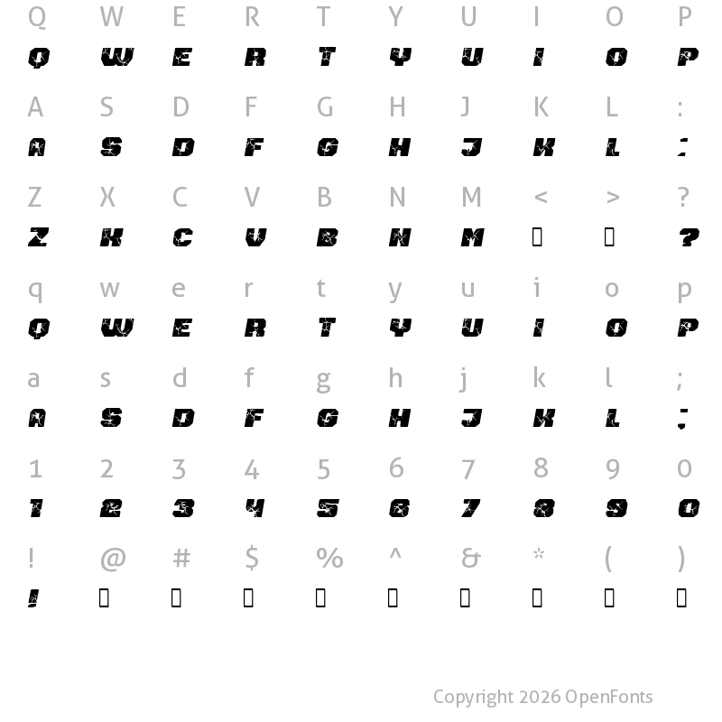 Character Map of Vehicle Breaks Down Regular