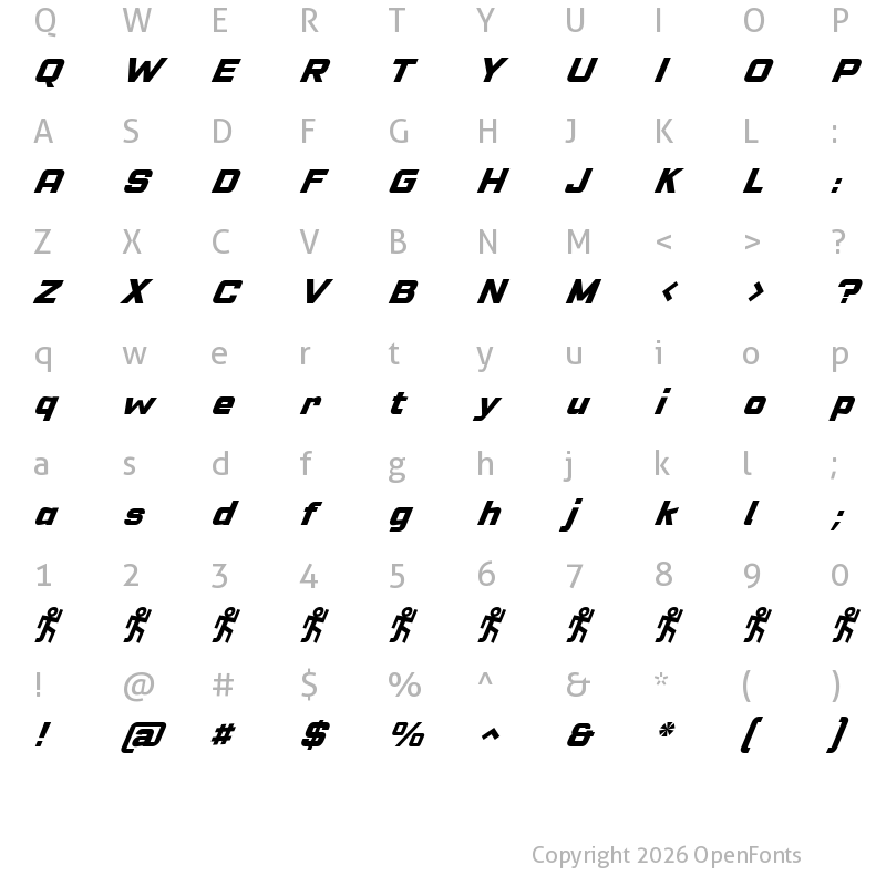 Character Map of VELOCISTA Heavy
