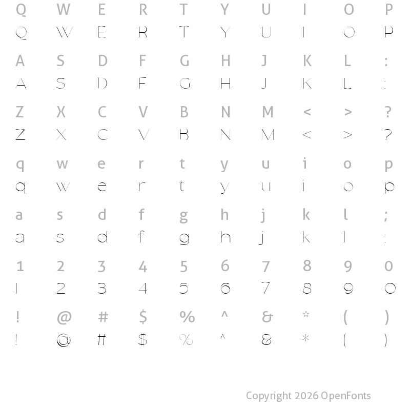 Character Map of Venarotta Regular