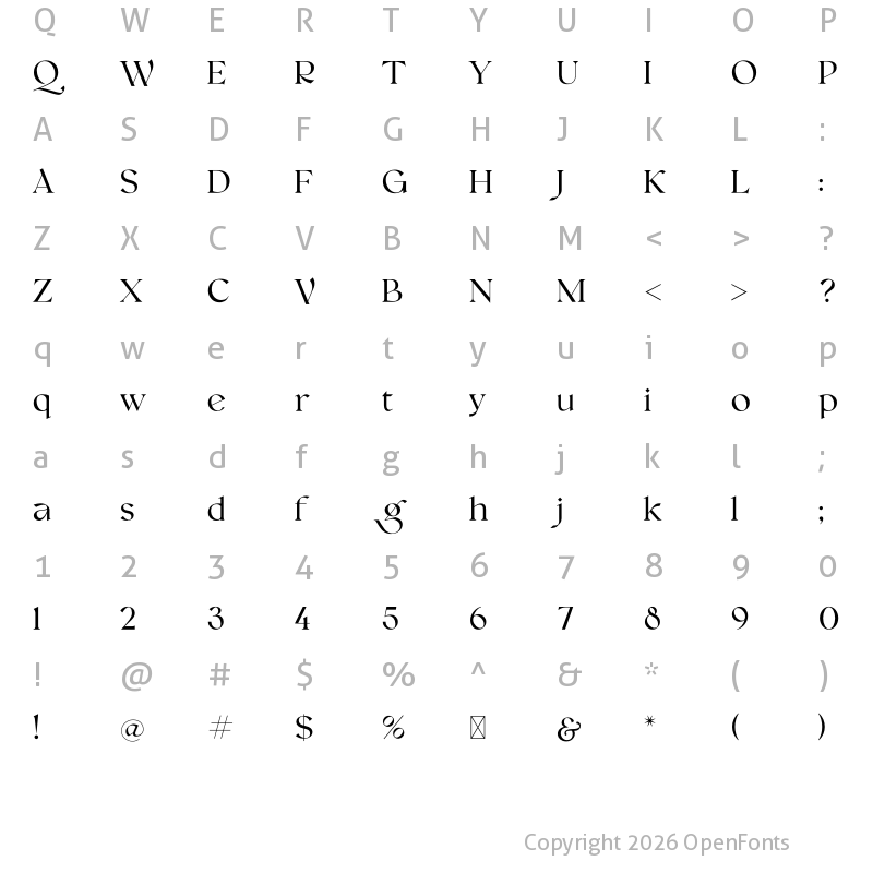 Character Map of Vensfolk Regular