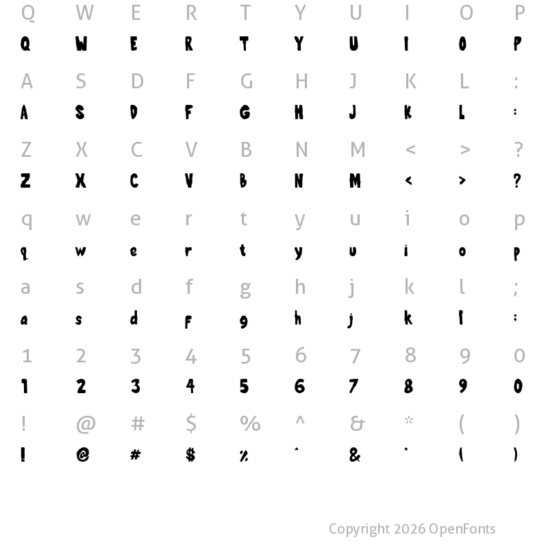 Character Map of Verband Regular
