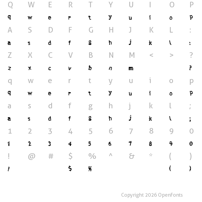 Character Map of Verdy Regular