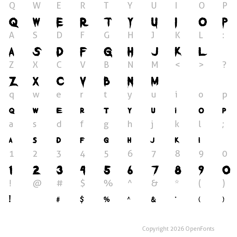 Character Map of Vermillion Regular