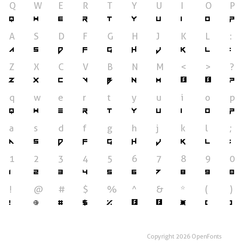 Character Map of Vermin Vibes 1989 Regular