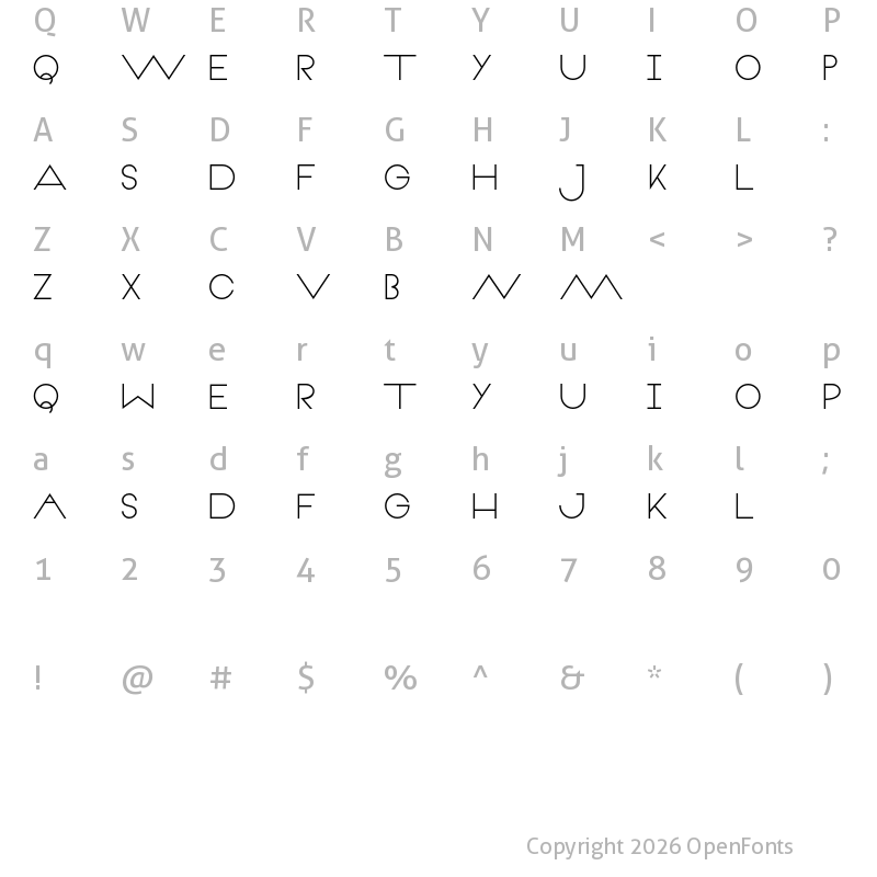Character Map of Veron Bold Regular