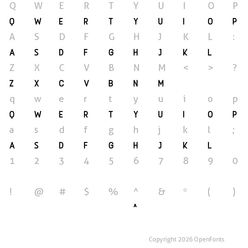 Character Map of Verticon Bold