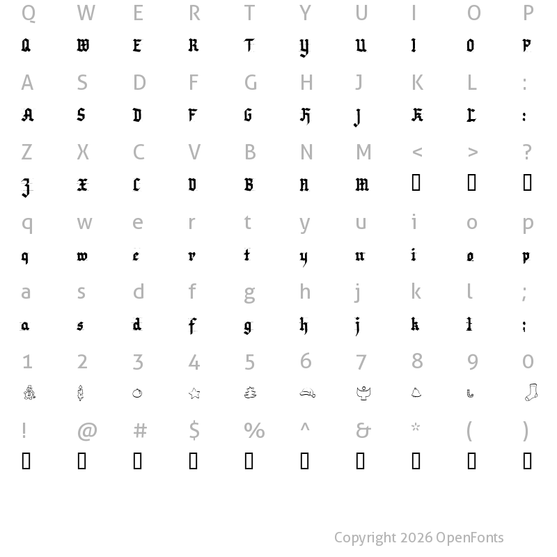 Character Map of Very Christmess Regular