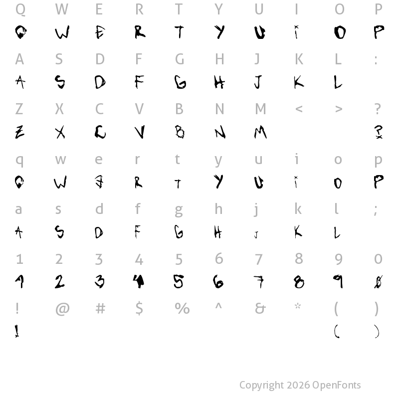 Character Map of VibratteLetters! Regular
