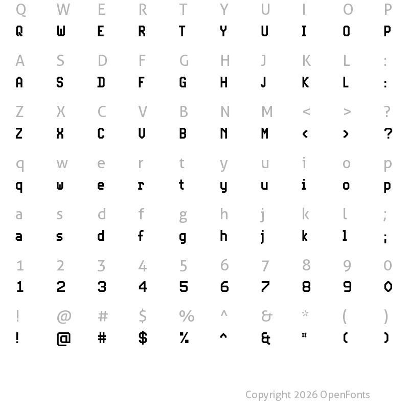 Character Map of Video Cond Medium