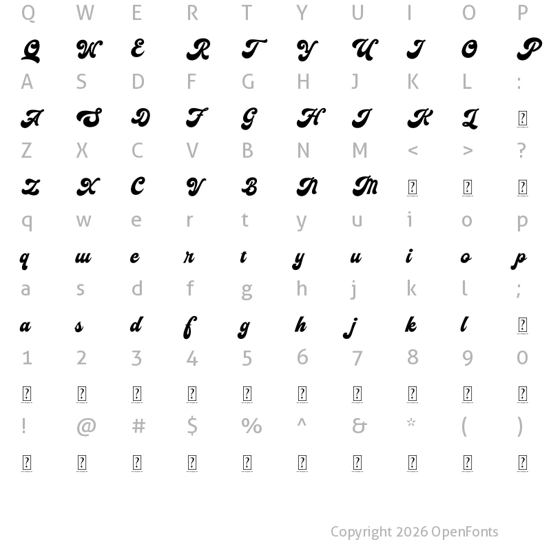 Character Map of Vignettic Regular