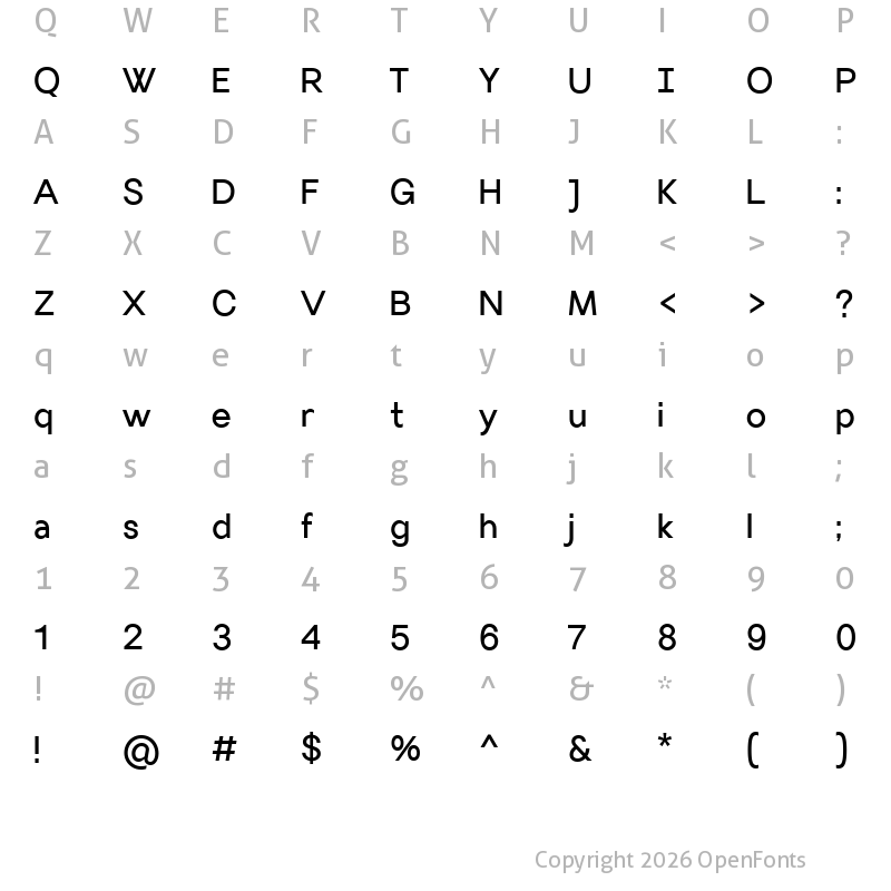 Character Map of Villeray Regular