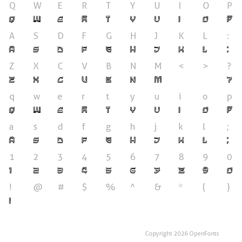 Character Map of Vineyard Filled Regular