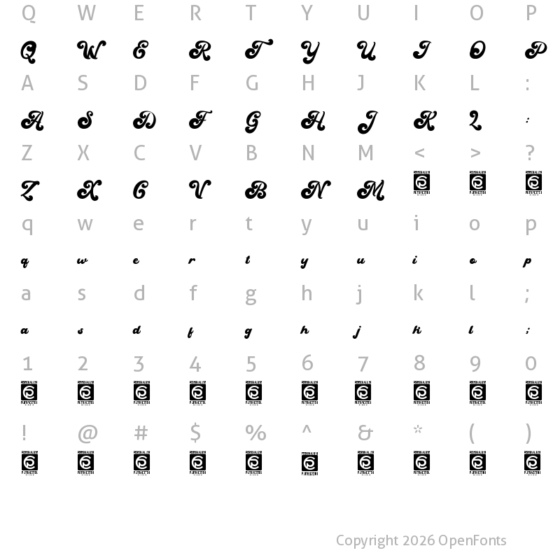 Character Map of Vintage Queens Personal Use